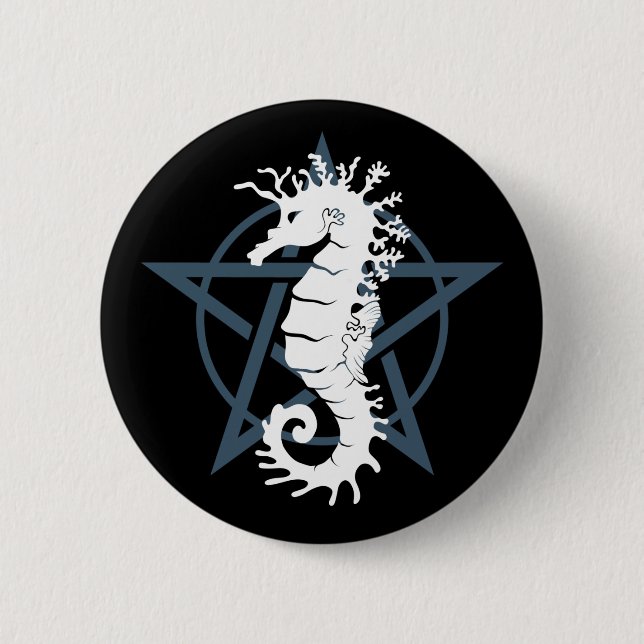 Satanisches Seepferd Button (Vorderseite)