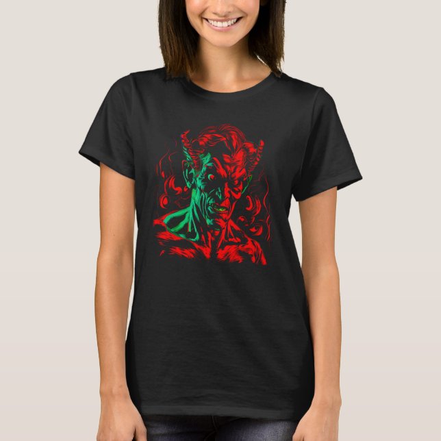 Satanist Devil Red Demon Mammon T-Shirt (Vorderseite)