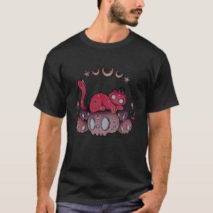 Satanskatzenschädel Mondphasen T-Shirt