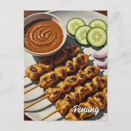 Satay in Penang Postkarte