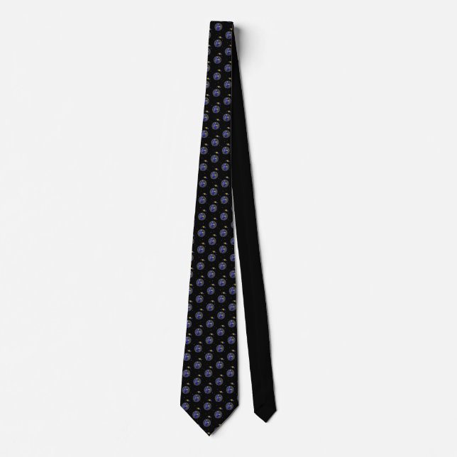 Satellit + Erde Neck Tie Krawatte (Vorderseite)