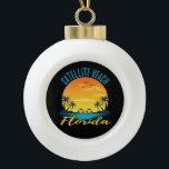 Satellite Beach Florida Palm Tree Beach Keramik Kugel-Ornament<br><div class="desc">Satellite Beach Florida Palm Trees Keramik Ball Weihnachtsgeschmack</div>
