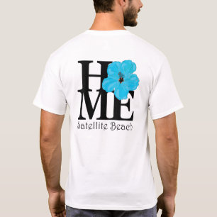 Satellite Beach ZUHAUSE Blue Hibiskus T-Shirt