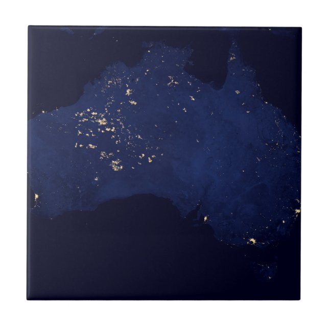 Satellite die Nachtlicht von Australien. Fliese (Vorderseite)