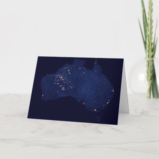 Satellite die Nachtlicht von Australien. Karte (Vorderseite)