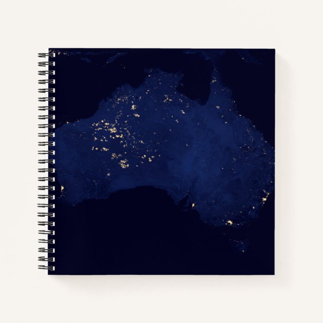Satellite die Nachtlicht von Australien. Notizbuch (Vorderseite)