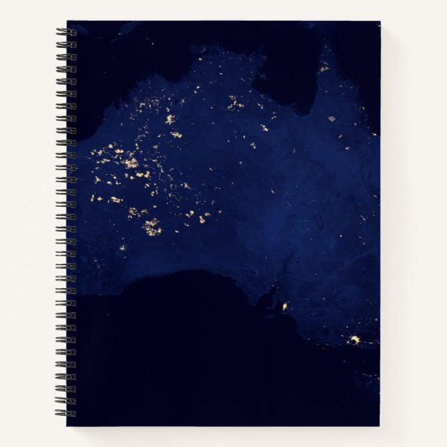 Satellite die Nachtlicht von Australien. Notizbuch (Vorderseite)