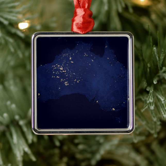 Satellite die Nachtlicht von Australien. Ornament Aus Metall (Baum)
