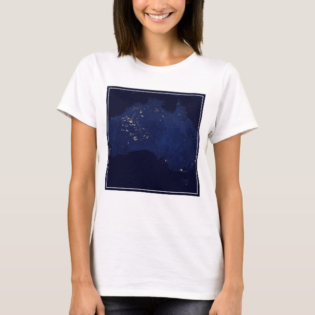 Satellite die Nachtlicht von Australien. T-Shirt (Vorderseite)