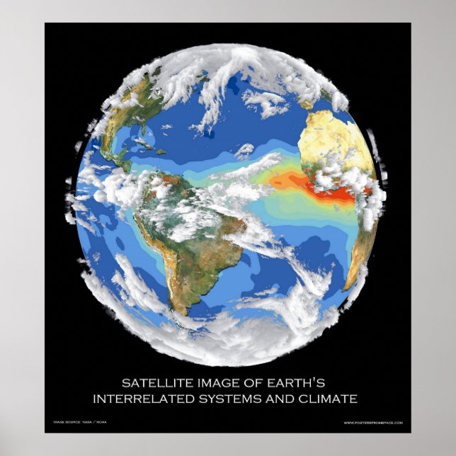 Satellite Image Earth's Systems and Climate Poster (Vorne)