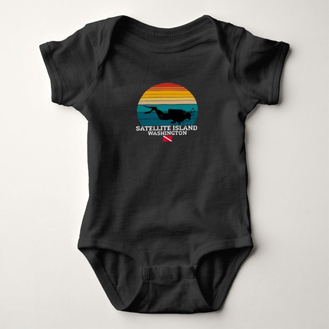 Satellite Island US Island Diving Baby Strampler (Vorderseite)