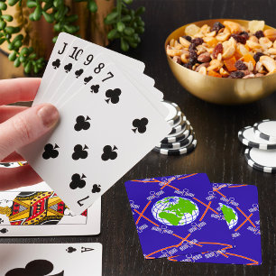 Satelliten umkreisen die Erde Spielkarten