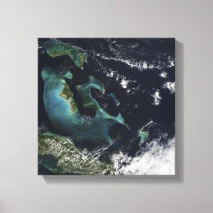 Satellitenansicht der Bahama Inseln Leinwanddruck