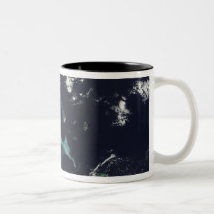 Satellitenansicht der Bahama Inseln Zweifarbige Tasse