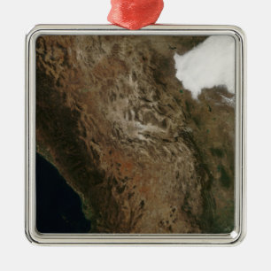 Satellitenansicht der Landschaft von zentralem Ornament Aus Metall