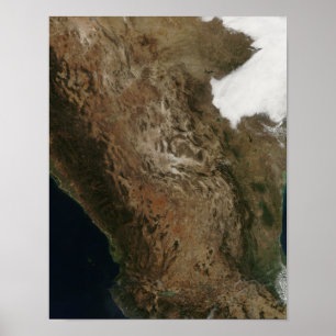 Satellitenansicht der Landschaft von zentralem Poster
