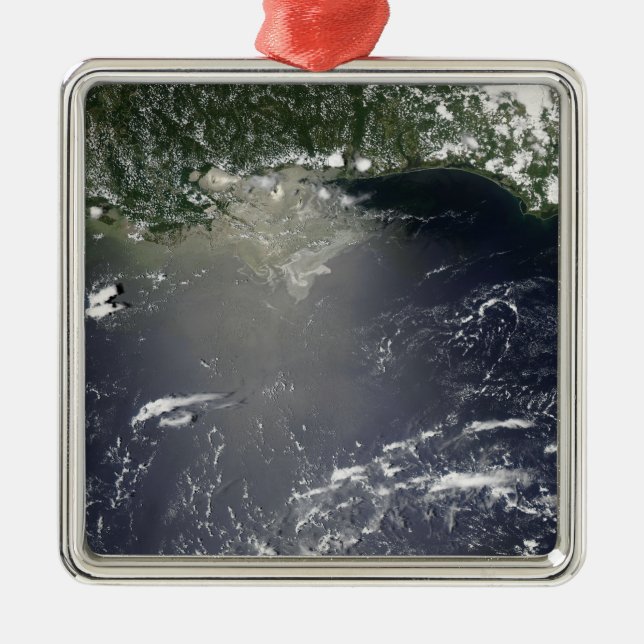 Satellitenansicht der Ölpest Ornament Aus Metall (Vorne)