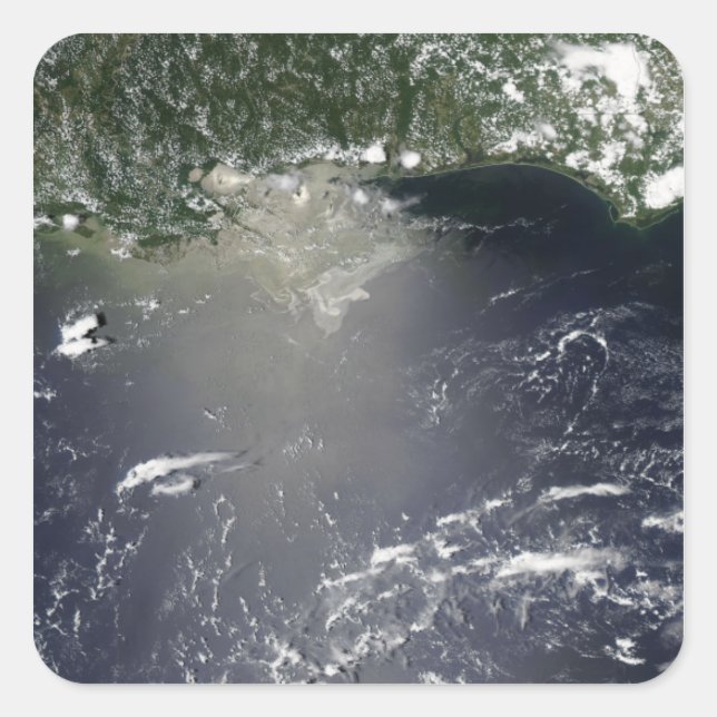 Satellitenansicht der Ölpest Quadratischer Aufkleber (Vorderseite)