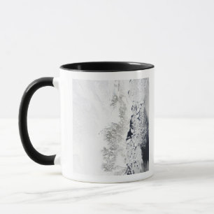 Satellitenansicht der Ostküste von Greenlan Tasse