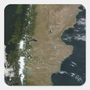 Satellitenansicht der Patagoniaregion Quadratischer Aufkleber