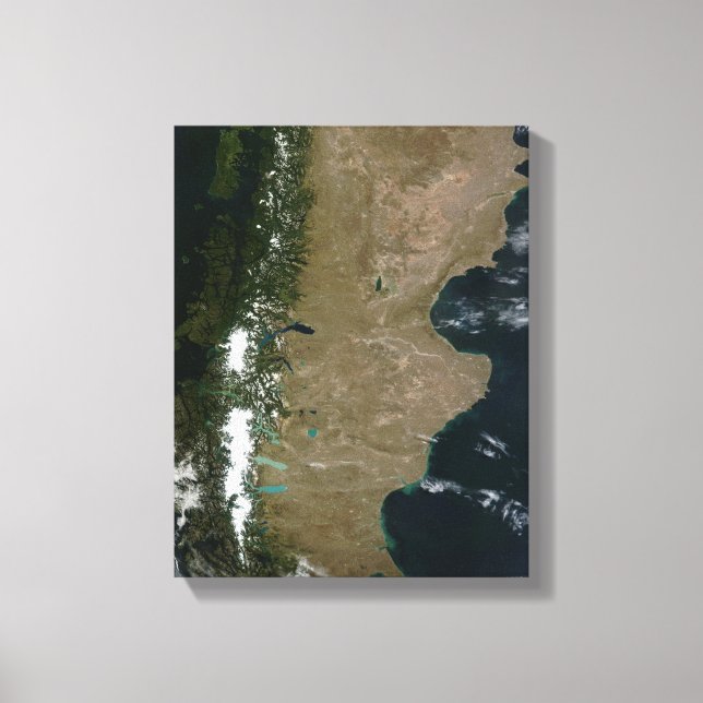 Satellitenansicht der Region Patagonien Leinwanddruck (Vorderseite)