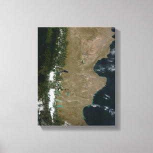 Satellitenansicht der Region Patagonien Leinwanddruck