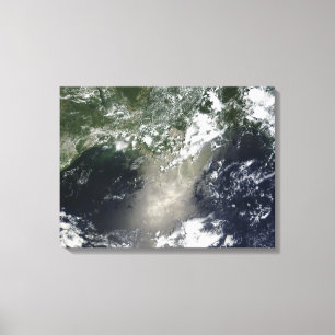 Satellitenansicht der Streifen und der Bänder des Leinwanddruck