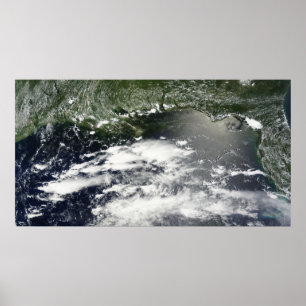 Satellitenansicht des Öls 2 leckend Poster