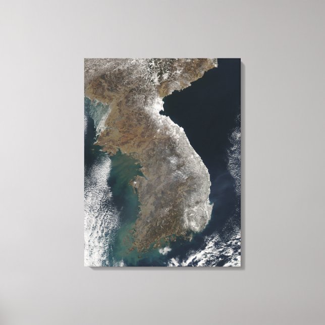 Satellitenansicht des Schneefalls Leinwanddruck (Vorderseite)
