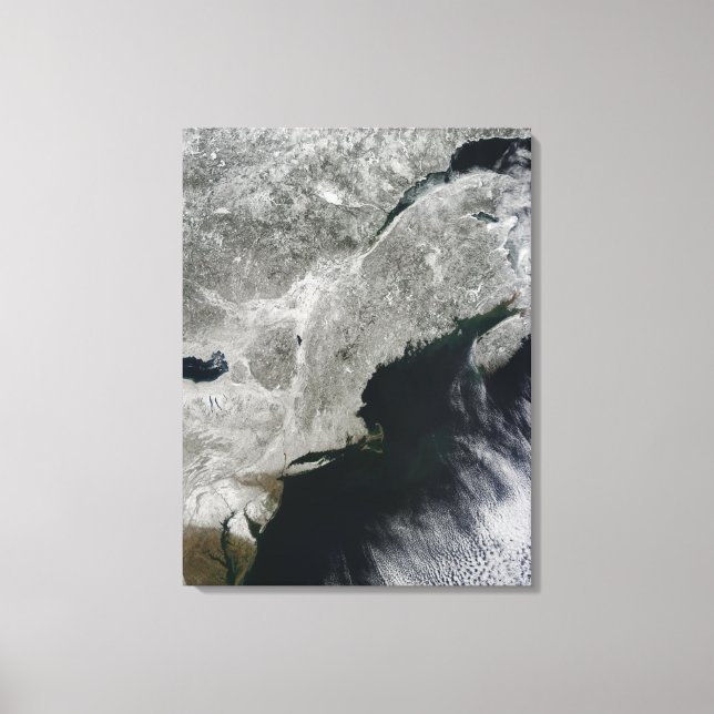 Satellitenansicht des Schnees Leinwanddruck (Vorderseite)