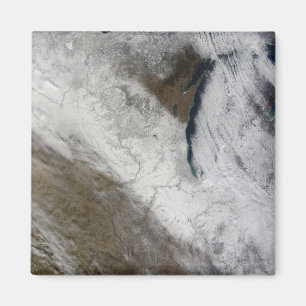 Satellitenansicht des Schnees und der Kälte Magnet