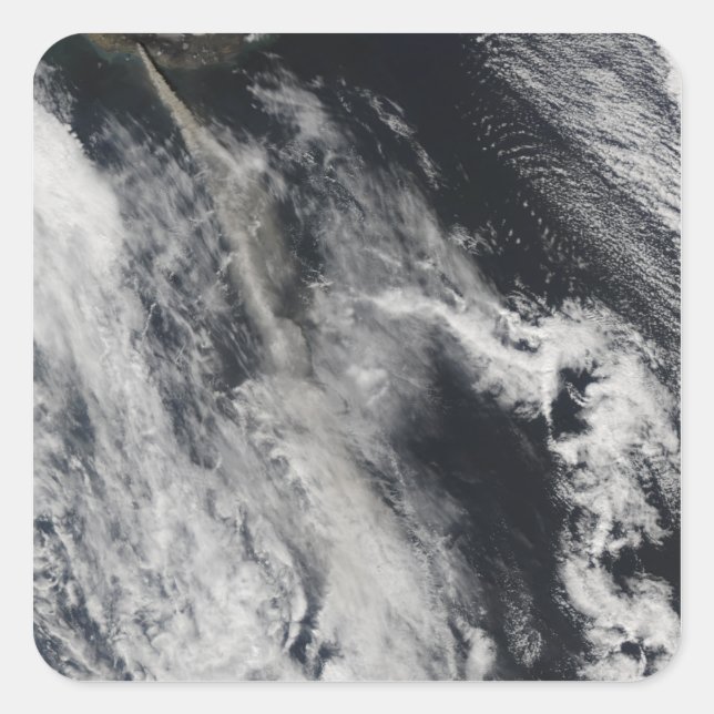 Satellitenansicht einer Aschenwolke 2 Quadratischer Aufkleber (Vorderseite)