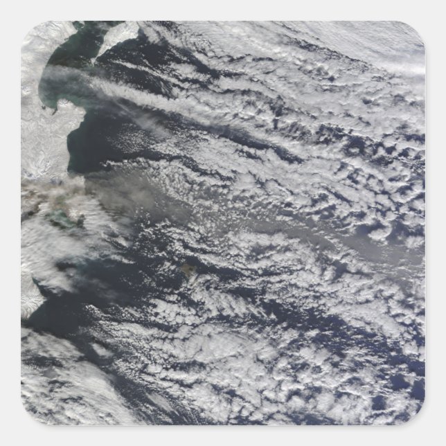 Satellitenansicht einer Aschenwolke 3 Quadratischer Aufkleber (Vorderseite)
