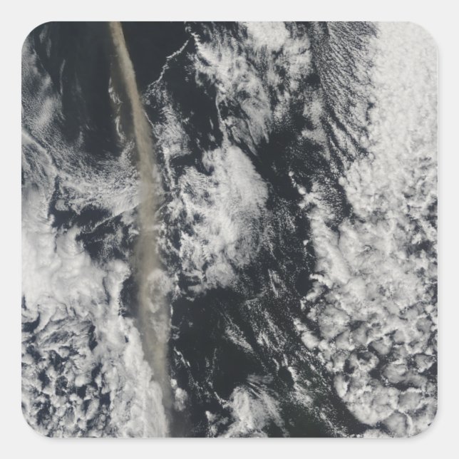 Satellitenansicht einer Aschenwolke Quadratischer Aufkleber (Vorderseite)