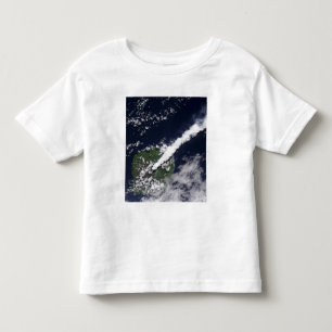 Satellitenansicht einer dicken, dampfreichen Wasse Kleinkind T-shirt