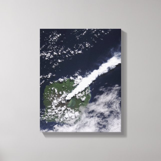 Satellitenansicht einer dicken, dampfreichen Wasse Leinwanddruck (Vorderseite)
