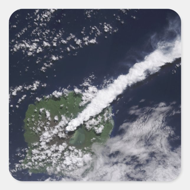 Satellitenansicht einer dicken, dampfreichen Wasse Quadratischer Aufkleber (Vorderseite)
