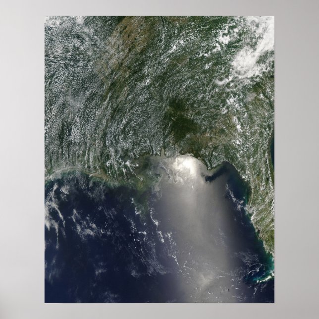 Satellitenansicht einer Ölpest Poster (Vorne)