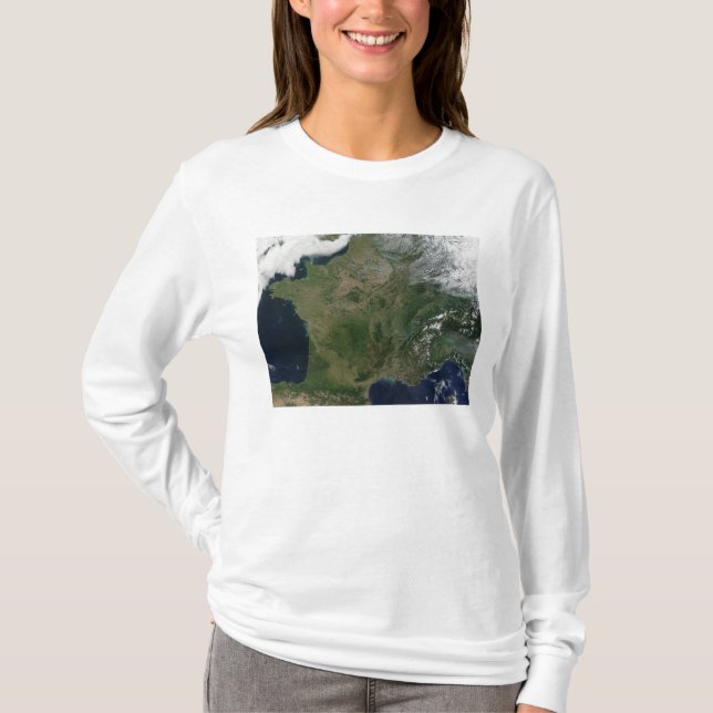 Satellitenansicht Frankreichs T-Shirt (Vorderseite)