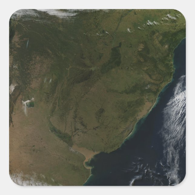 Satellitenansicht Südamerikas Quadratischer Aufkleber (Vorderseite)