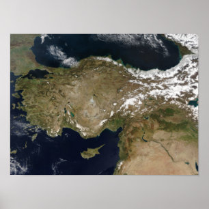 Satellitenansicht von der Türkei Poster
