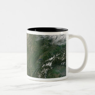 Satellitenansicht von Frankreich Zweifarbige Tasse