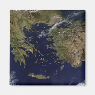 Satellitenansicht von Griechenland und von Türkei Magnet