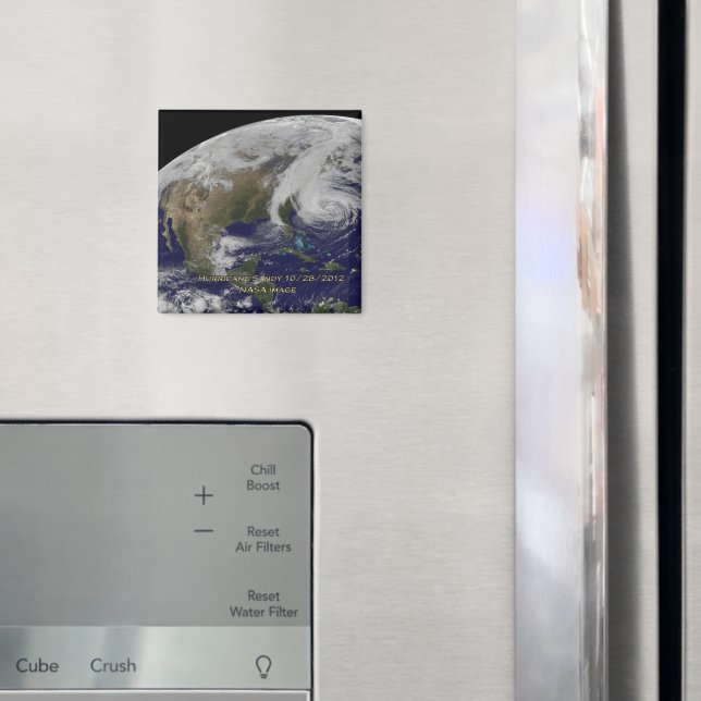 Satellitenansicht von Hurrikan Sandy Magnet (In Situ (Kühlschrank))