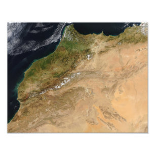 Satellitenansicht von Marokko Fotodruck