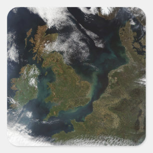 Satellitenansicht von Nordeuropa Quadratischer Aufkleber