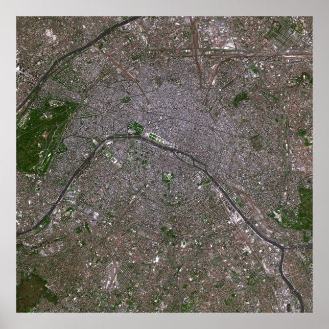 Satellitenansicht von Paris, Frankreich Poster (Vorne)