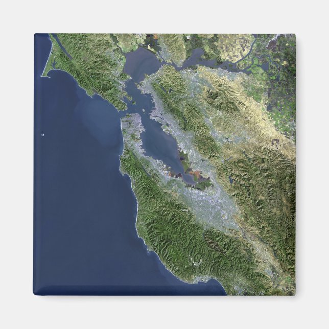 Satellitenansicht von San Francisco, Kalifornien Magnet (Vorne)