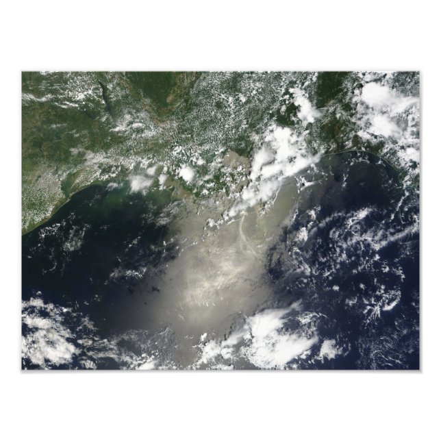 Satellitenansicht von Streifen und Ölbändern Fotodruck (Vorne)