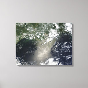 Satellitenansicht von Streifen und Ölbändern Leinwanddruck